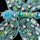 Blue Dragonfly Beaded Textile Art