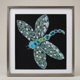 Blue Dragonfly Beaded Textile Art