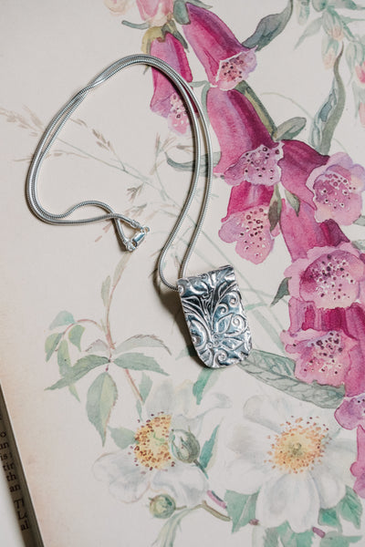 Silver Floral Scroll Necklace