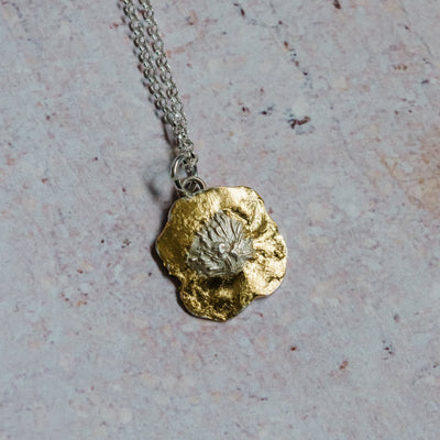 Gold Buttercup Flower Necklace