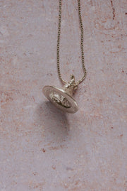 Handmade silver witch hat necklace perfect for creating a witchy halloween style 